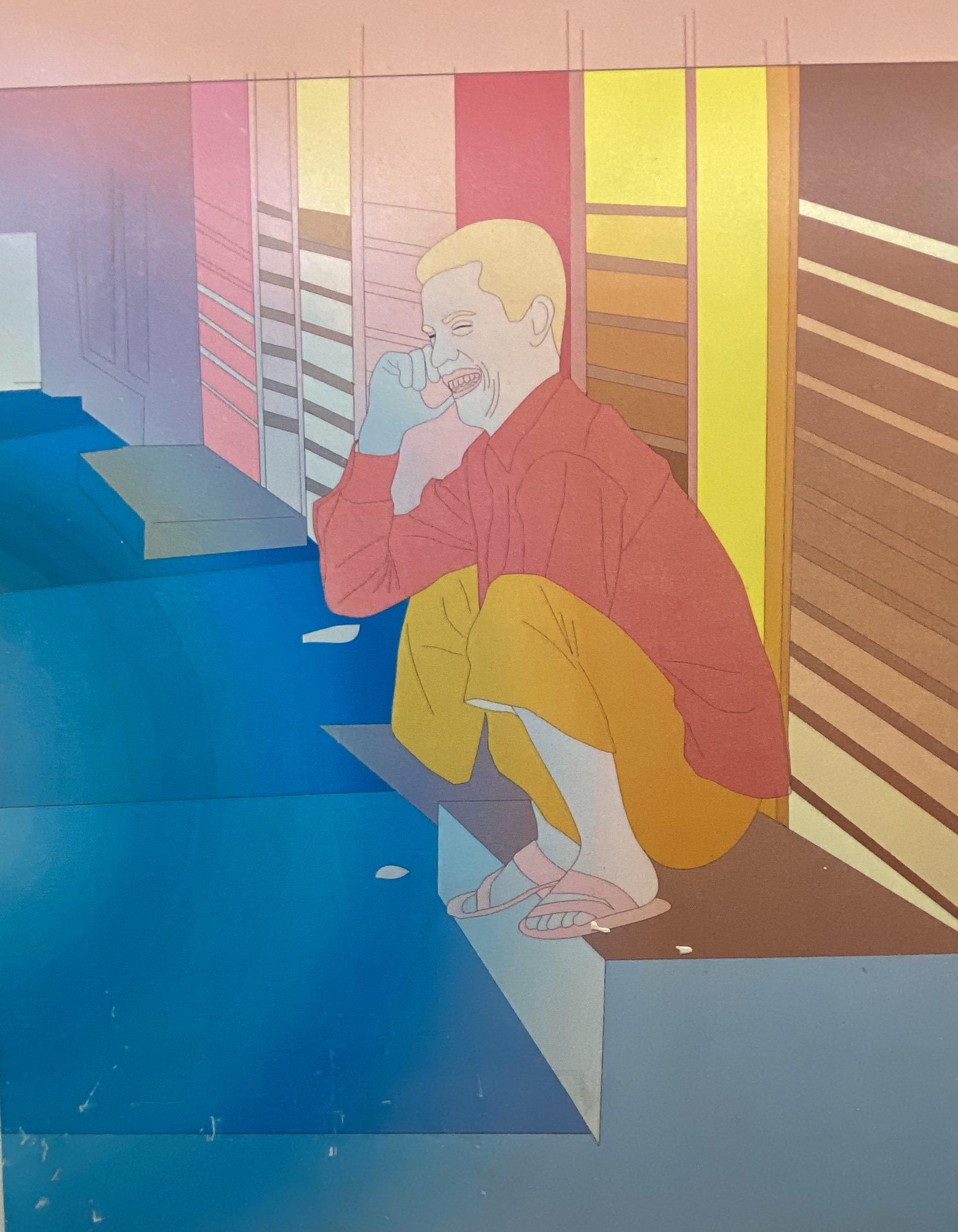 picture of the man squatting art